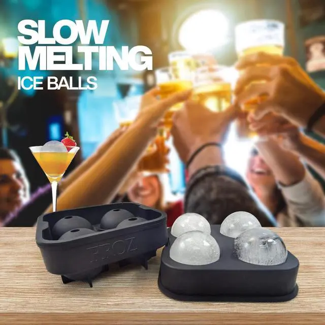 Alt view image 4 of 6 - Housewares Solutions Froz Ice Ball Maker Novelty Food-Grade Silicone Ice Mold Tray With 4 X 4.5cm Ball Capacity