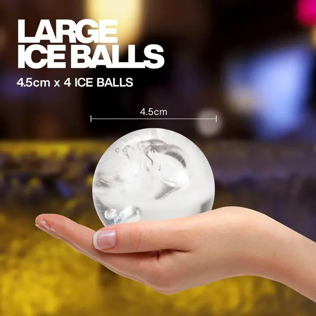 Alt view image 5 of 6 - Housewares Solutions Froz Ice Ball Maker Novelty Food-Grade Silicone Ice Mold Tray With 4 X 4.5cm Ball Capacity