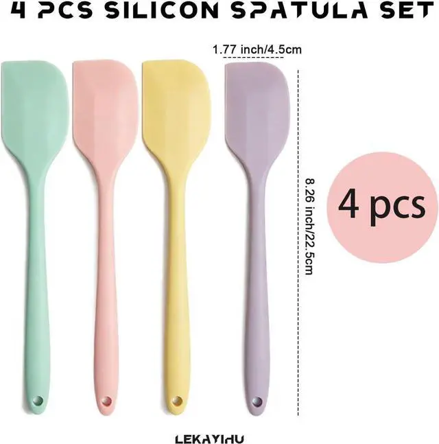 Alt view image 2 of 7 - 4 PCS Mini Silicone Spatulas 8.2 Inch Rubber Spatula,Nonstick Cookware | Small Rubber Spatula Mixing Tool for Baking,Cooking,Macaron Colors