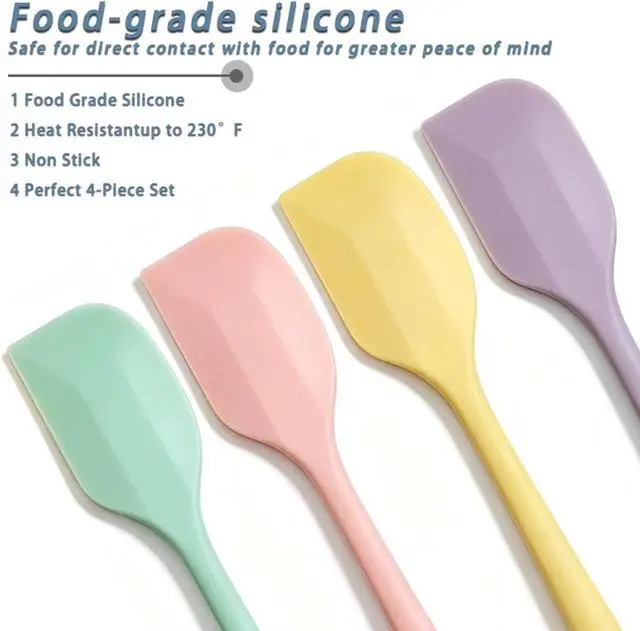Alt view image 3 of 7 - 4 PCS Mini Silicone Spatulas 8.2 Inch Rubber Spatula,Nonstick Cookware | Small Rubber Spatula Mixing Tool for Baking,Cooking,Macaron Colors