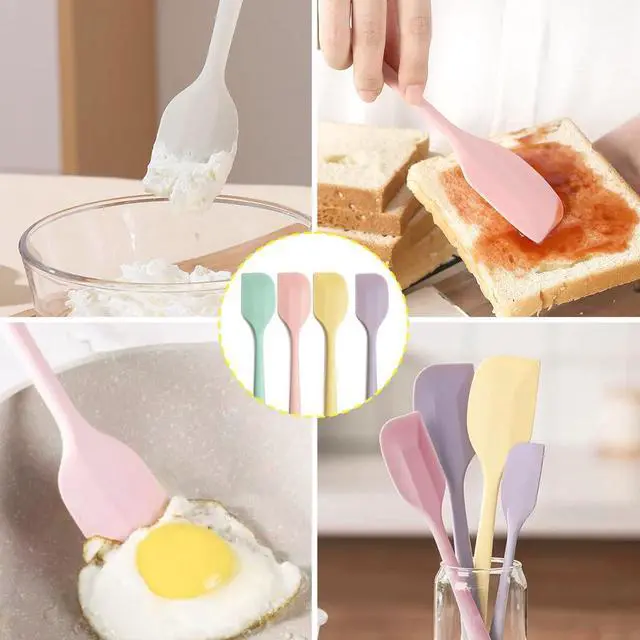 Alt view image 7 of 7 - 4 PCS Mini Silicone Spatulas 8.2 Inch Rubber Spatula,Nonstick Cookware | Small Rubber Spatula Mixing Tool for Baking,Cooking,Macaron Colors