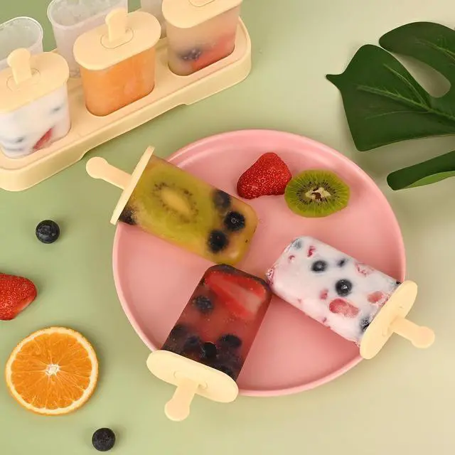 Alt view image 3 of 7 - WMKGG Popsicles Molds Set, 6 PCS Ice Pop Mold, Ice Cream Mould | with Sticks,Yellow,Popsicle Maker,Homemade