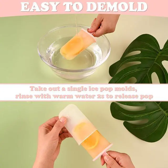 Alt view image 6 of 7 - WMKGG Popsicles Molds Set, 6 PCS Ice Pop Mold, Ice Cream Mould(Pink) | Homemade,Popsicle Maker,with Sticks