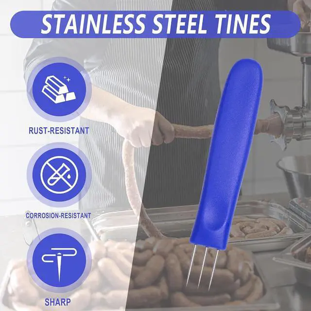 Alt view image 3 of 7 - Sausage Pricker Tool, 6.5" Stainless Steel Meat Needle | Prevents sausage bursting,Sturdy food-grade steel,Safe, non-slip handle,Comes with storage case,Great for fresh & smoked.