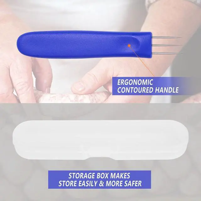 Alt view image 4 of 7 - Sausage Pricker Tool, 6.5" Stainless Steel Meat Needle | Prevents sausage bursting,Sturdy food-grade steel,Safe, non-slip handle,Comes with storage case,Great for fresh & smoked.