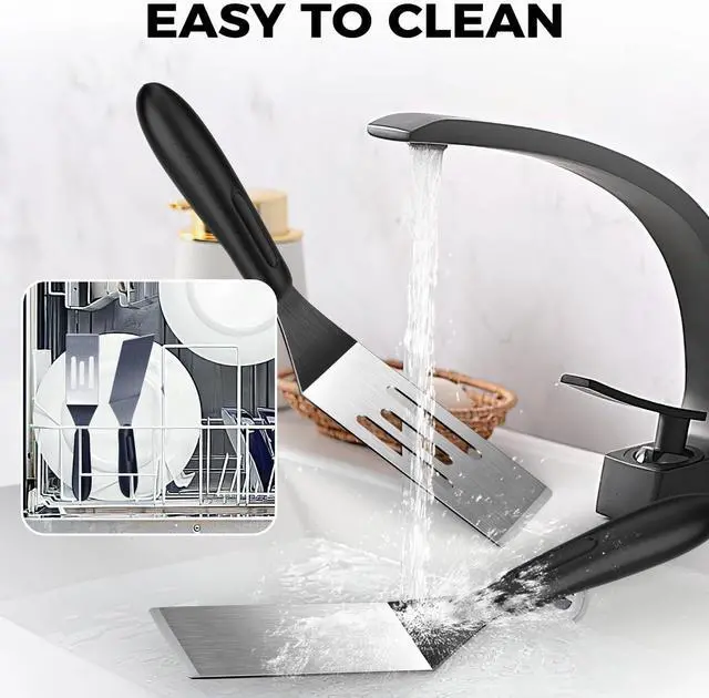 Alt view image 7 of 7 - 2Pcs Stainless Steel Mini Spatula for Kitchen Cooking Baking Serving | Long-lasting stainless steel, gentle on cookware, comfortable grip, versatile for desserts, savory dishes & daily cooking.