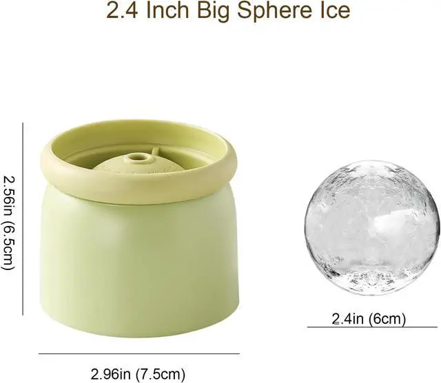Alt view image 2 of 7 - Round Ice Cube Molds Set of 4,Make 2.4 Inch Spherelce ice for Whiskey, Cocktails and Drinks.ice cubes trays for freezer,Stackable Easy Release Ice Cube tray, Spherical Ice Makers,2 Colours