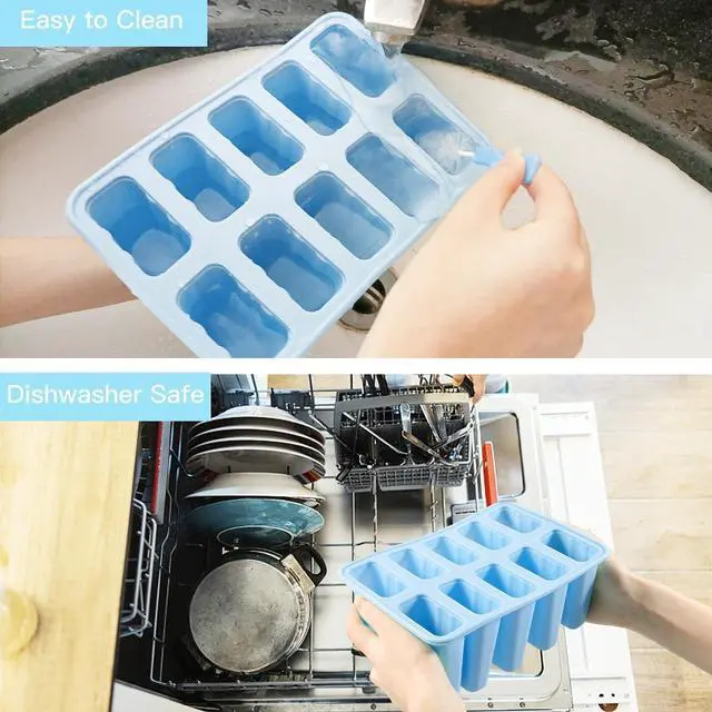 Alt view image 4 of 7 - Popsicle Molds, 10 Pieces Silicone Popsicle Molds with Sticks BPA Free Ice Pop Molds Reusable Easy Release Ice Popsicle Maker, Blue