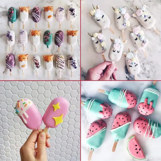 Alt view image 6 of 6 - Sakolla Popsicle Silicone Mold with 50 Pcs Wooden Sticks | Food Grade Silicone, Easy to Use, Oval Homemade Ice Cream Molds for Ice Pop, Cakesicles, Cake Pop