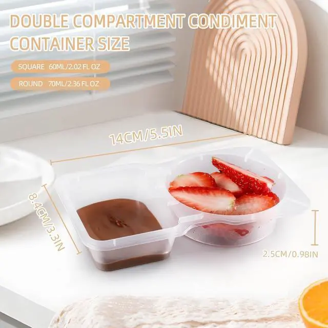 Alt view image 2 of 7 - Reusable Snack Containers with Lids: Snack Pack Containers 20Pcs - Snackle Box Container Portion Control - Meal Prep Containers - Double Compartment Snack Containers for Travel - Camping Essentials