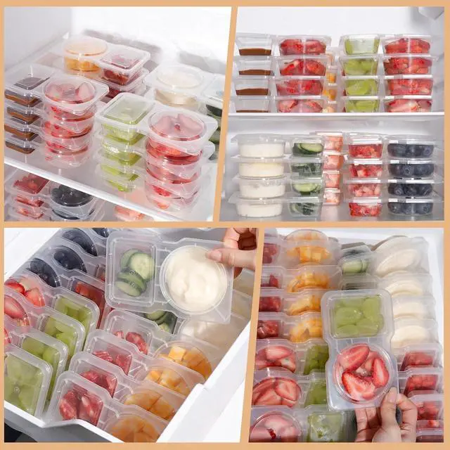Alt view image 5 of 7 - Reusable Snack Containers with Lids: Snack Pack Containers 20Pcs - Snackle Box Container Portion Control - Meal Prep Containers - Double Compartment Snack Containers for Travel - Camping Essentials