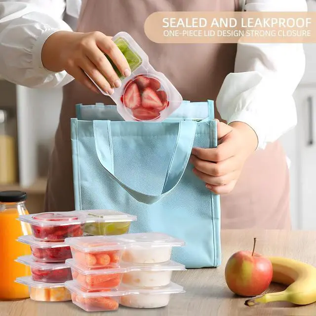 Alt view image 6 of 7 - Reusable Snack Containers with Lids: Snack Pack Containers 20Pcs - Snackle Box Container Portion Control - Meal Prep Containers - Double Compartment Snack Containers for Travel - Camping Essentials