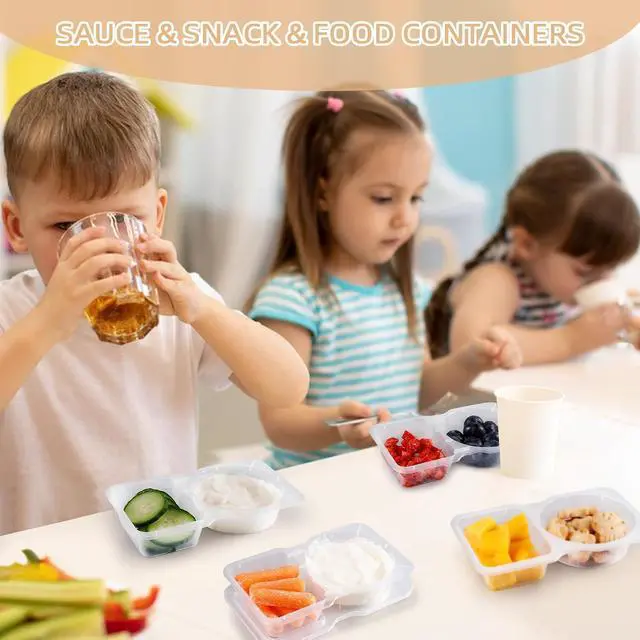 Alt view image 7 of 7 - Reusable Snack Containers with Lids: Snack Pack Containers 20Pcs - Snackle Box Container Portion Control - Meal Prep Containers - Double Compartment Snack Containers for Travel - Camping Essentials