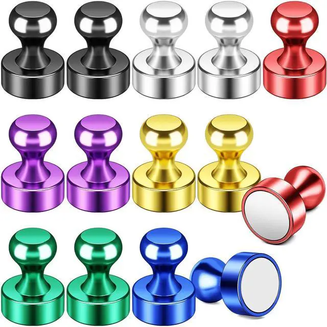 Main image of FINDMAG Fridge Magnets, Magnets for Whiteboard, Kitchen, 14 Pack, Colorful | Magnetic Push Pins for Office, Locker and Classroom, Photos and Pictures Display, Accessories Decorative, Easy to Move