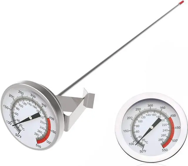 Main image of Lightbeam 16" Long Stem Deep Fry Thermometer with Pot Clip, Instant Read 2" Dial Meat BBQ Turkey Thermometer Candy Thermometer for Deep Fry, Turkey, Grill, Candy & Coffee etc