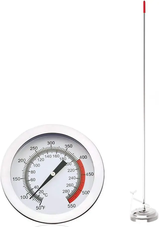 Alt view image 2 of 6 - Lightbeam 16" Long Stem Deep Fry Thermometer with Pot Clip, Instant Read 2" Dial Meat BBQ Turkey Thermometer Candy Thermometer for Deep Fry, Turkey, Grill, Candy & Coffee etc