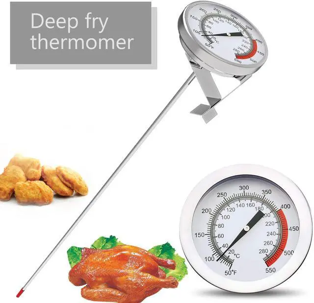 Alt view image 6 of 6 - Lightbeam 16" Long Stem Deep Fry Thermometer with Pot Clip, Instant Read 2" Dial Meat BBQ Turkey Thermometer Candy Thermometer for Deep Fry, Turkey, Grill, Candy & Coffee etc