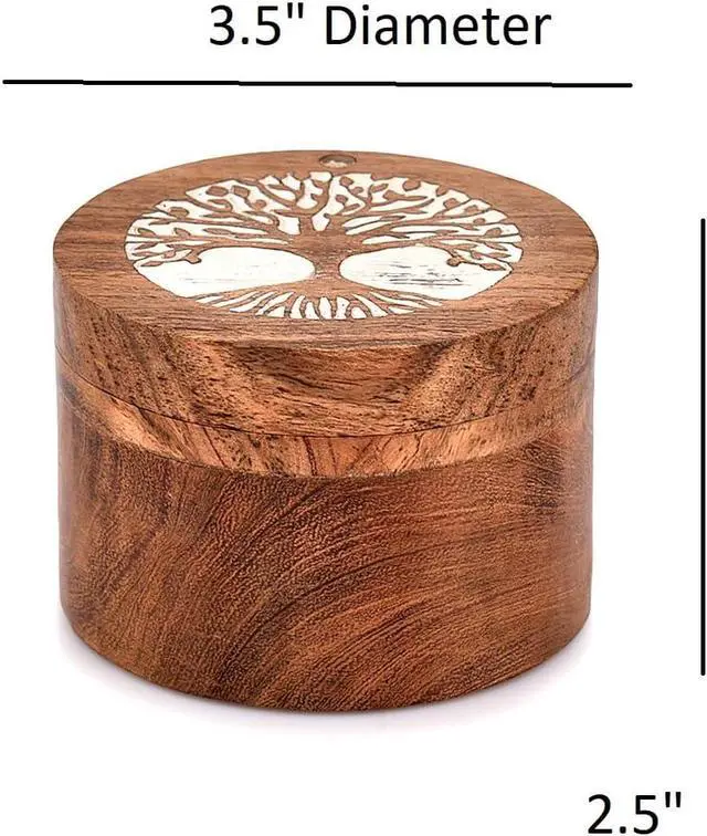 Alt view image 4 of 4 - EDHAS Acacia Wood Salt Cellar Box Elegant Kitchen Salt Container Holder with Swivel Lid to Storage Pepper Spice (3.5" x 3.5" x 2.5")