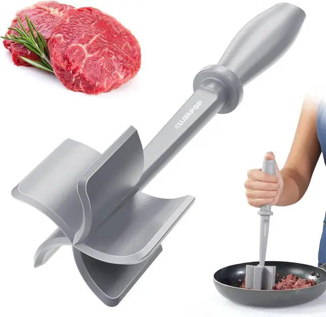 Main image of Premium Meat Chopper for Ground Beef - CLUEAPOP Heat Resistant Meat Masher - Kitchen Tools & Gadgets - Ground Beef Smasher - Non Stick Hamburger Chopper - Cook Ground Meat with Easy