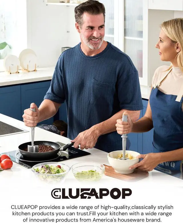 Alt view image 2 of 7 - Premium Meat Chopper for Ground Beef - CLUEAPOP Heat Resistant Meat Masher - Kitchen Tools & Gadgets - Ground Beef Smasher - Non Stick Hamburger Chopper - Cook Ground Meat with Easy
