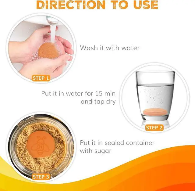 Alt view image 3 of 6 - ENOLVO Terracotta Brown Sugar Saver- Brown Sugar Keeper Disc and Stone | Maintain Food Moisture in Storage Container - Terra Cotta Bear Softener Alternative (1 Pack)