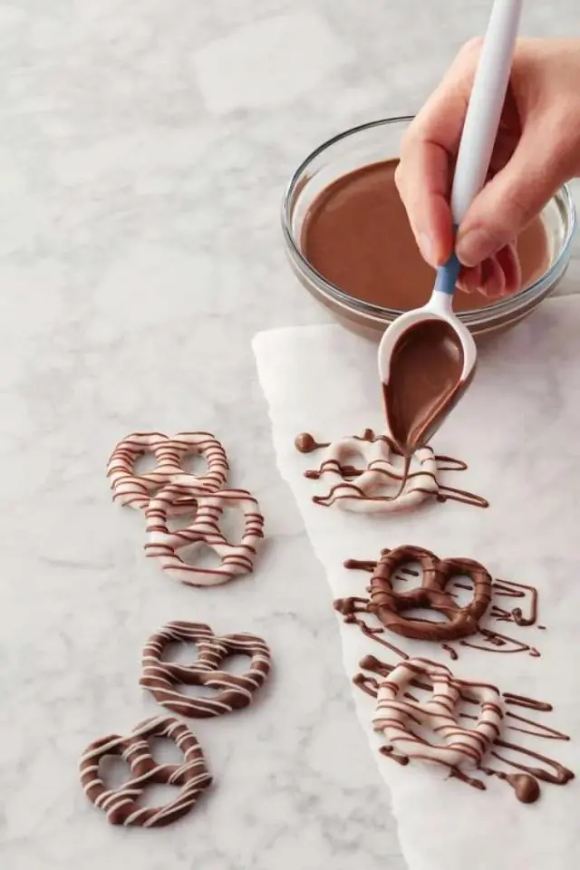 Alt view image 2 of 4 - Wilton Candy Melts Drizzling Scoop for Chocolates and Cake Pops | Scoop Design Allows Controlled Candy Melts Drizzling Over Cake Pops, Strawberries & Treats for Clean, Even Coverage