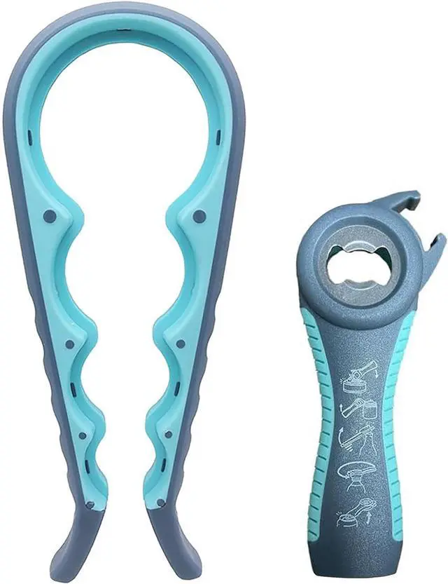 Main image of Jar Opener for Seniors with Arthritis,Jar Opener for Weak Hands,5-in-1 Bottle Opener,4-in-1 Can Opener (A-Blue)