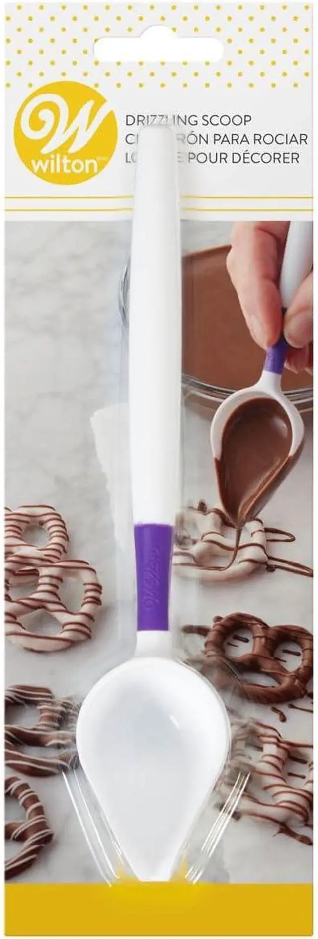 Alt view image 4 of 4 - Wilton Candy Melts Drizzling Scoop for Chocolates and Cake Pops | Scoop Design Allows Controlled Candy Melts Drizzling Over Cake Pops, Strawberries & Treats for Clean, Even Coverage