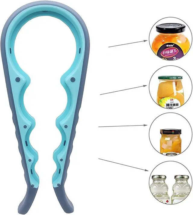 Alt view image 4 of 7 - Jar Opener for Seniors with Arthritis,Jar Opener for Weak Hands,5-in-1 Bottle Opener,4-in-1 Can Opener (A-Blue)