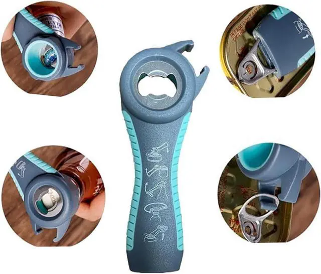 Alt view image 5 of 7 - Jar Opener for Seniors with Arthritis,Jar Opener for Weak Hands,5-in-1 Bottle Opener,4-in-1 Can Opener (A-Blue)