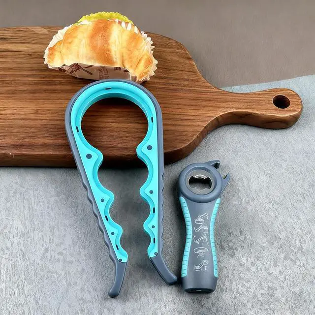 Alt view image 6 of 7 - Jar Opener for Seniors with Arthritis,Jar Opener for Weak Hands,5-in-1 Bottle Opener,4-in-1 Can Opener (A-Blue)