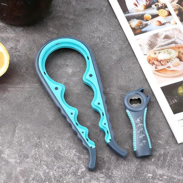 Alt view image 7 of 7 - Jar Opener for Seniors with Arthritis,Jar Opener for Weak Hands,5-in-1 Bottle Opener,4-in-1 Can Opener (A-Blue)