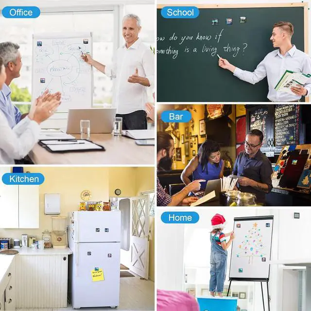 Alt view image 5 of 6 - 12 Pcs Glass Strong Refrigerator Magnets Fridge, Colorful Square Fridge Magnets Decorative for Office Whiteboard, Cabinet, Dishwasher, Locker
