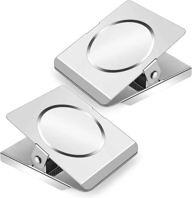 Main image of Grtard 2 Pack Extra Large Magnetic Clips, 2.2 Inch Magnet Clips Heavy Duty | Strong Magnet Clip for Fridge, Clip Magnets for Refrigerator, Whiteboard, Classroom, Kitchen, Office Organizer (Silver)