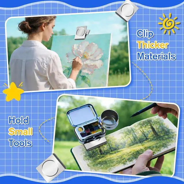 Alt view image 4 of 7 - Grtard 2 Pack Extra Large Magnetic Clips, 2.2 Inch Magnet Clips Heavy Duty | Strong Magnet Clip for Fridge, Clip Magnets for Refrigerator, Whiteboard, Classroom, Kitchen, Office Organizer (Silver)