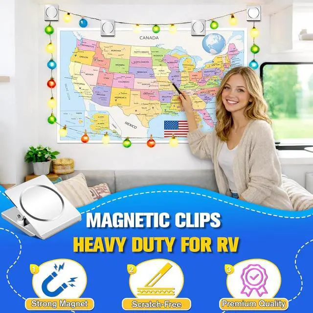Alt view image 5 of 7 - Grtard 2 Pack Extra Large Magnetic Clips, 2.2 Inch Magnet Clips Heavy Duty | Strong Magnet Clip for Fridge, Clip Magnets for Refrigerator, Whiteboard, Classroom, Kitchen, Office Organizer (Silver)