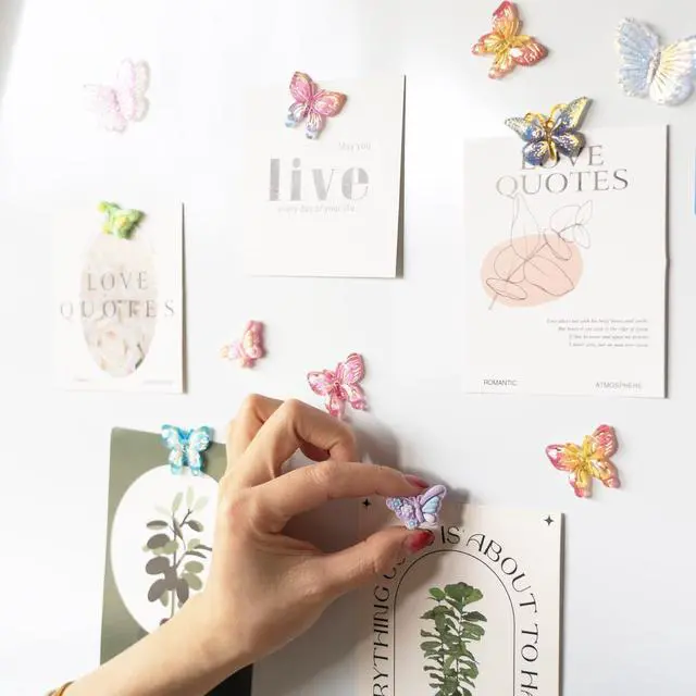 Alt view image 3 of 7 - KEYDUACU Cute Fridge Magnets,12Pcs Butterfly Magnets for Locker Whiteboard | 3D Colorful Butterfly Decoration Magnet,Strong Refrigerator Magnets for Kitchen, Office,Cabinet and Dishwasher