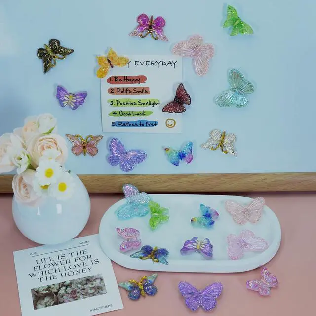 Alt view image 7 of 7 - KEYDUACU Cute Fridge Magnets,12Pcs Butterfly Magnets for Locker Whiteboard | 3D Colorful Butterfly Decoration Magnet,Strong Refrigerator Magnets for Kitchen, Office,Cabinet and Dishwasher