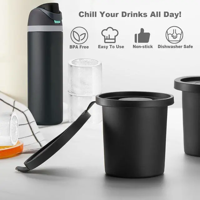 Alt view image 2 of 6 - ACOOKEE Hollow Cylinder Ice Cube Mold for 24oz 32oz 40oz Owala Accessories, Set of 3, Silicone Ice Mold for Owala FreeSip Water Bottle, Whiskey Cocktails Bourbon