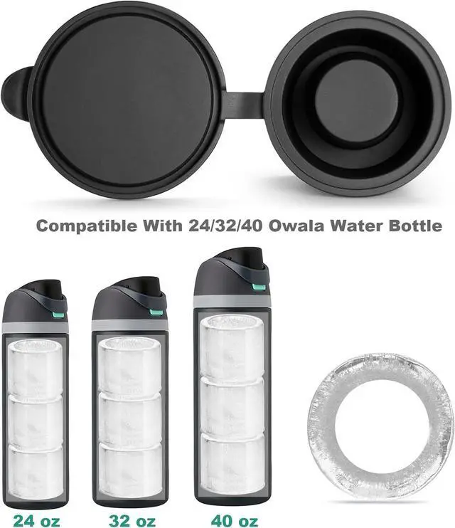 Alt view image 3 of 6 - ACOOKEE Hollow Cylinder Ice Cube Mold for 24oz 32oz 40oz Owala Accessories, Set of 3, Silicone Ice Mold for Owala FreeSip Water Bottle, Whiskey Cocktails Bourbon