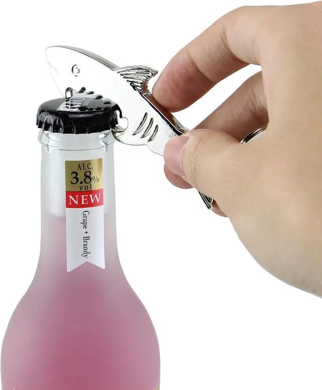 Alt view image 2 of 3 - SWATOM Shark Keychain Zinc Alloy Bottle Opener Beer Opener Tool Key Tag Chain Ring Accessories