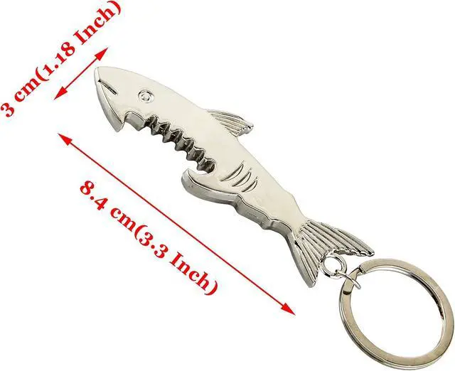 Alt view image 3 of 3 - SWATOM Shark Keychain Zinc Alloy Bottle Opener Beer Opener Tool Key Tag Chain Ring Accessories