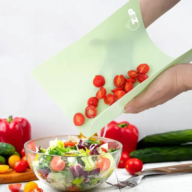 Alt view image 4 of 7 - ZVP Flexible Plastic Cutting Board Set of 3 Gradient Color, Colorful Chopping Boards, BPA Free Mats, Non Slip, Dishwasher Safe, 15×12 Inch, Green Multi-Color