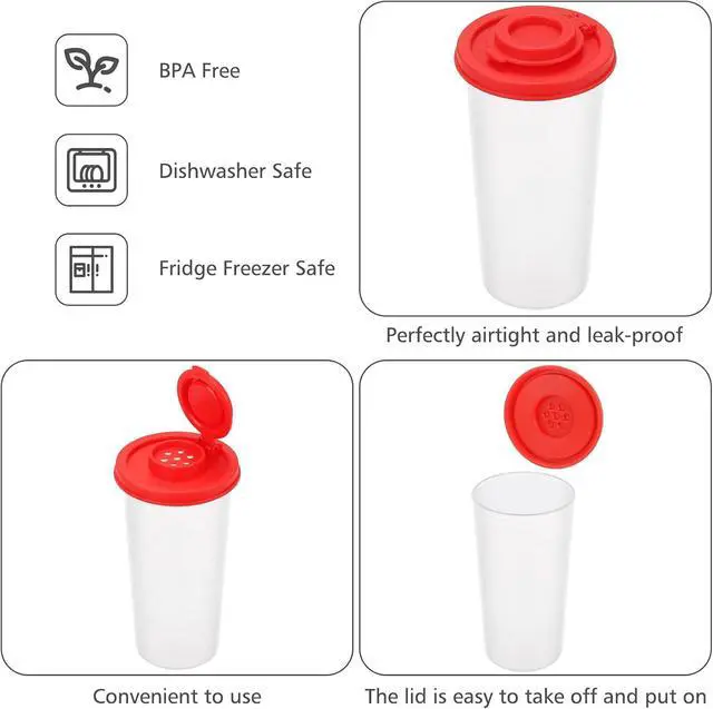 Alt view image 4 of 7 - Accmor Salt and Pepper Shakers, 4.75 oz Salt Shaker to go Moisture Proof Salt Pepper Shakers Spice Container Dispenser for Camping Picnic Lunch Boxes Travel Kitchen