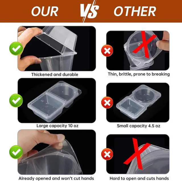 Alt view image 3 of 7 - Reusable Snack Containers with Lids, Snack Containers, 20-Pack Snack Pack Containers, meal prep containers Double Compartment, Container Portion Control for On the Go Travel Essentials