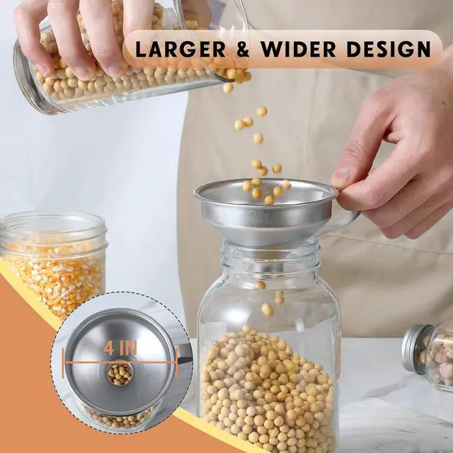 Alt view image 3 of 7 - Aozita 18/8 Stainless Steel Spice Funnel with Handle for Spice Jars - Professional Grade Kitchen Tools