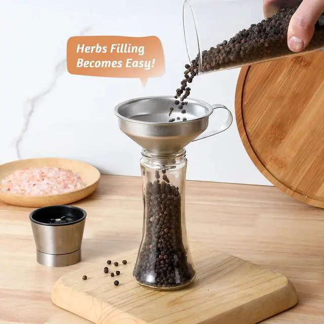 Alt view image 5 of 7 - Aozita 18/8 Stainless Steel Spice Funnel with Handle for Spice Jars - Professional Grade Kitchen Tools