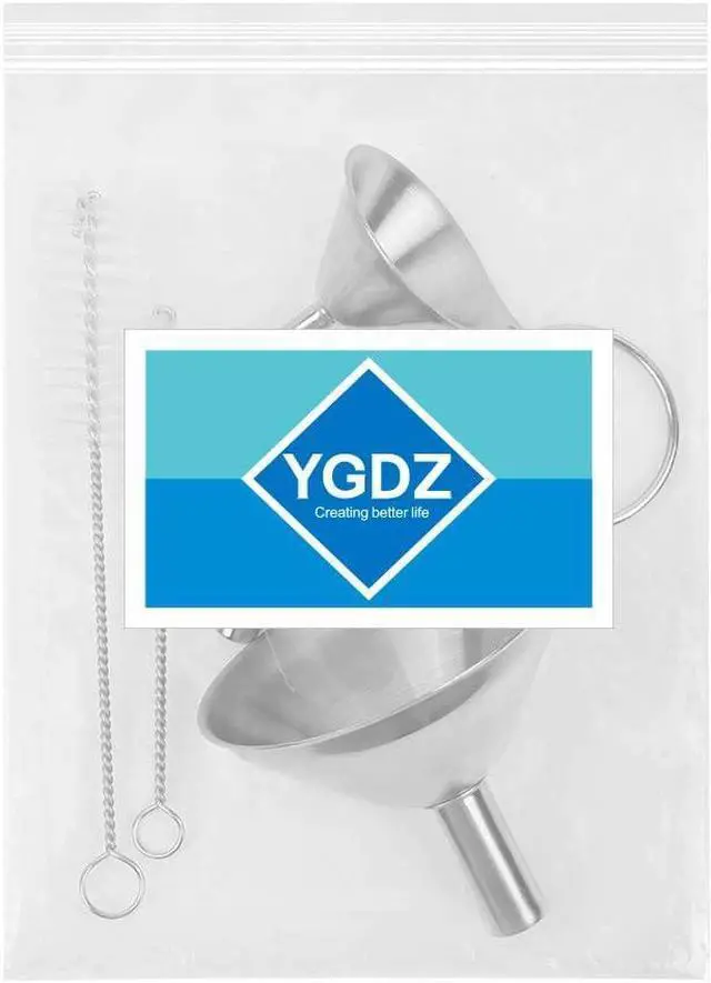 Alt view image 7 of 7 - Kitchen Funnels for Filling Bottles, YGDZ 3pcs Small/Medium/Large Food Grade Stainless Steel Metal Kitchen Funnels Set for Essential Oil Spices Liquid, 2pcs Cleaning Brushes