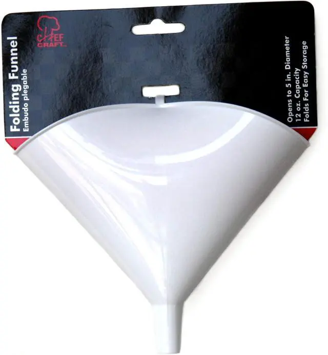 Alt view image 2 of 4 - Chef Craft Select Plastic Folding Funnel, 5 inch Diameter 12 Ounce Capacity, White