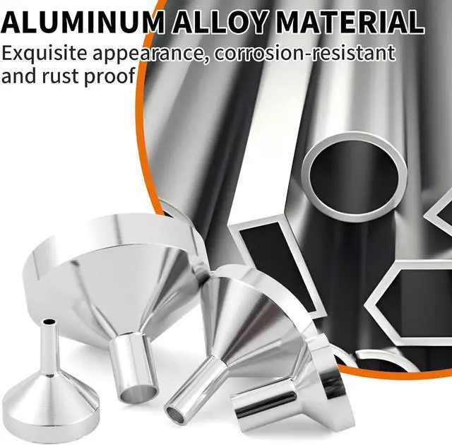 Alt view image 3 of 6 - Small Metal Funnels Mini Funnel 8 Size Tiny Bottle Funnel, Miniature Atomizers, Flask, Perfume, Essential Oil, Powder, Micro Pet Capsule, Spice Jar